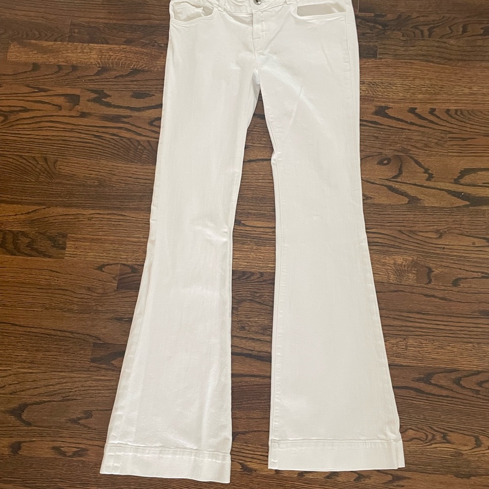 J Brand white high waist flare leg jeans size 30